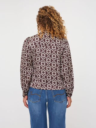 Blouse Short Bow Warm Cacao