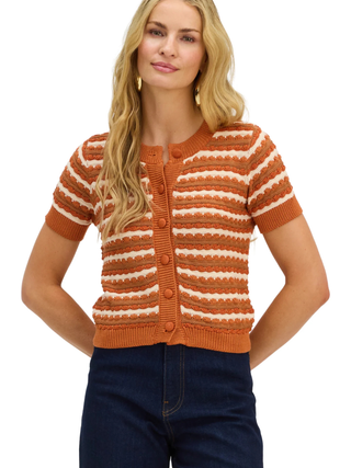 Short Adelle Cardigan - Orange Twirl