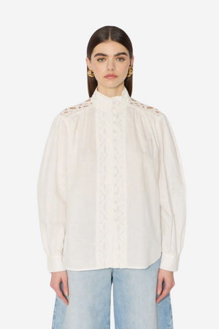 Ciryna Loose-fitting White Top