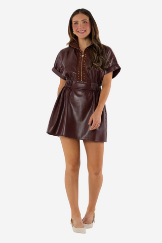 Pullover Dress Faux Leather