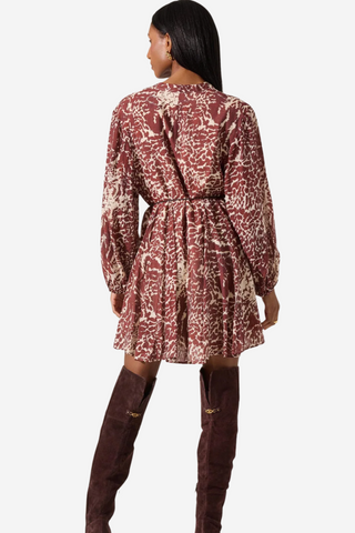 Marisela Belted V-Neck Mini Dress