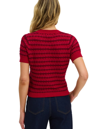 Short Adelle Cardigan - Burgundy Multi