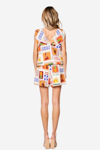 Feriha Grid Print Drawstring Short