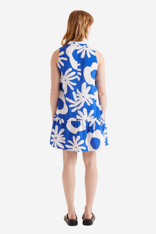 Bluet Blue Floral Short Dress