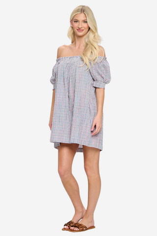 Aegean Plaid Dress
