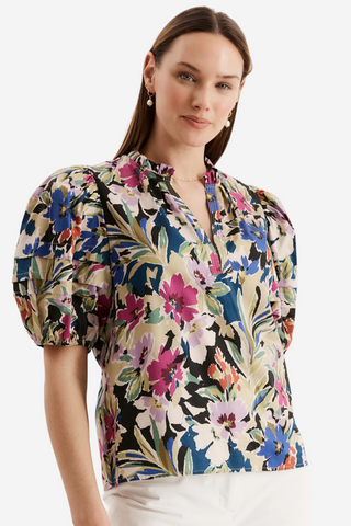 Jenna Watercolor Floral Blouse