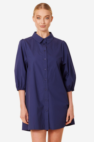 Poplin Exaggerated Sleeve Dress