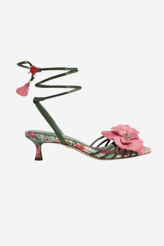 Carla Lace up Kitten Heel