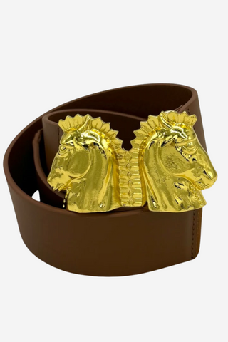 Gold Trojan Horse Interchangeable Belt Buckle