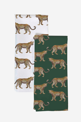 Cheetahs Tea Towel Set White Hunter