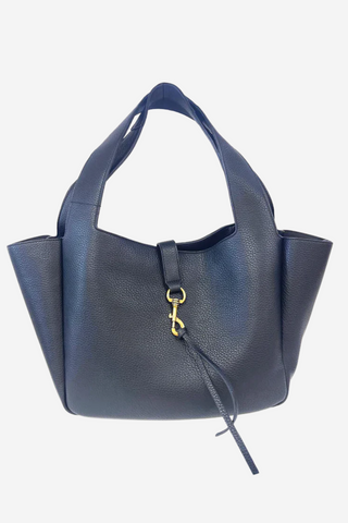 Leather Slouchy Tote - Black