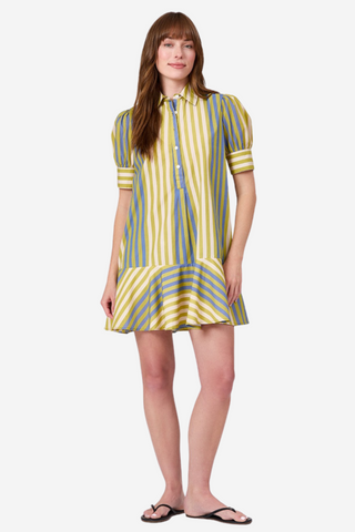 Liv Dress - Chartreuse Stripes