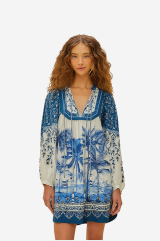 Palm Tree Beach Mini Dress