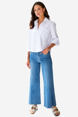 Crop Andie Shirt Solid Silky Poplin