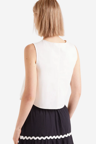 Sleeveless Heart Button Top
