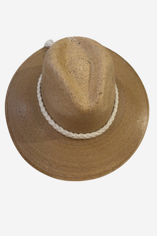 Natural Palm Hat -Cream Braid