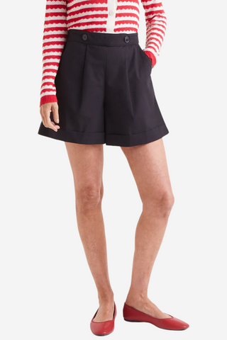 Black Button Shorts