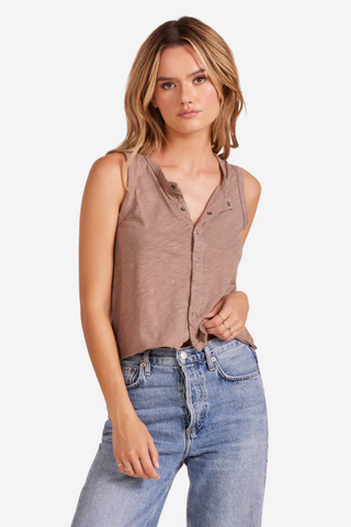 CROPPED RAW EDGE SNAP TANK