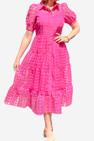 Puff Sleeve Tiered Maxi