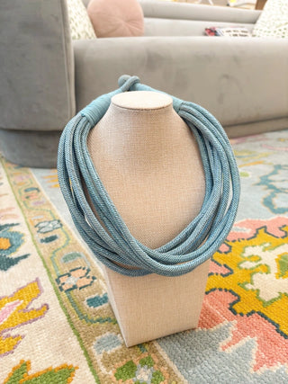 Slub Strand Necklace Dusty Blue