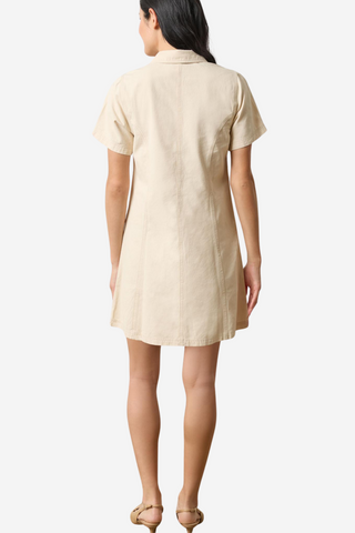 Twill Paneled Shirt Dress
