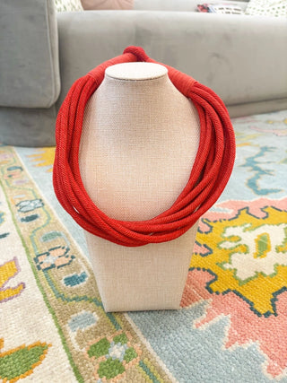 Slub Strand Necklace Red