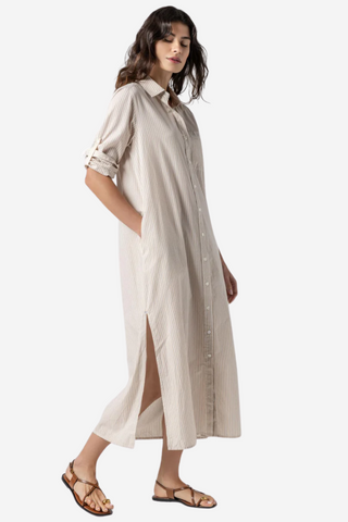 Striped Maxi Shirt Dress