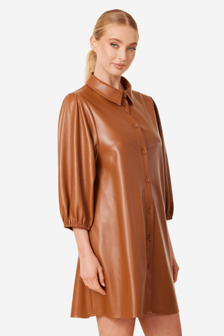 Vegan Leather Tunic Dress