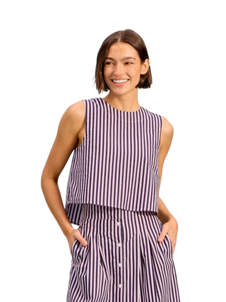 Crop Top Lilac Pinstripe