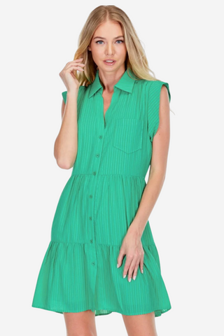 Pocket Tiered Shirt Dress