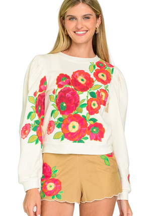 Jasmine Top - Poppy Patch Embroidery