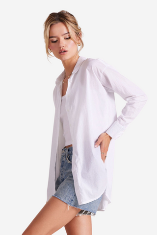 Drop Shoulder Button Front Tunic