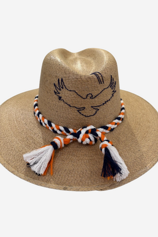 Natural Palm Hat - Auburn War Eagle