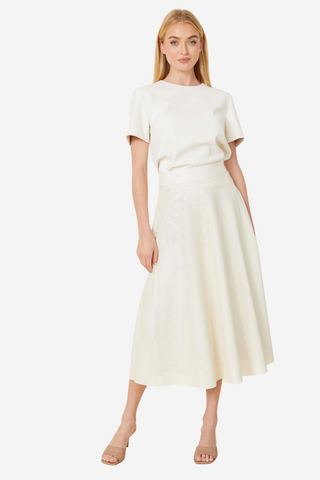 Vegan Leather Perforated Skirt