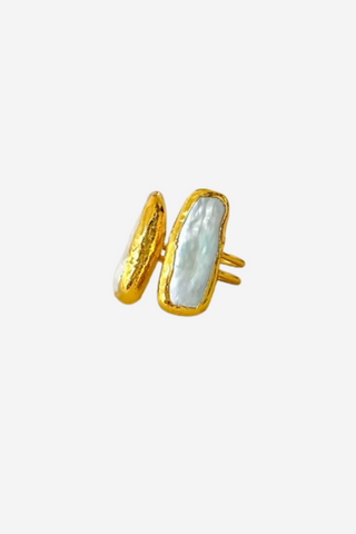 Linear Double Pearl Ring
