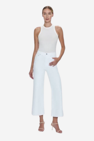 Lana Crop Cuff Jean - Vivid White