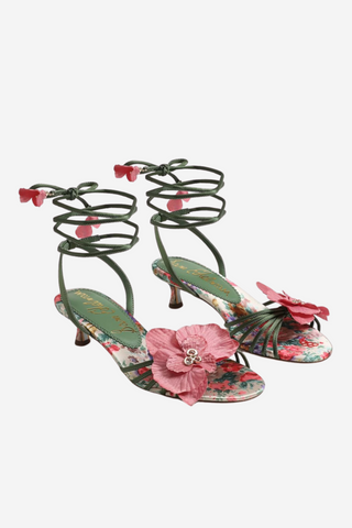 Carla Lace up Kitten Heel