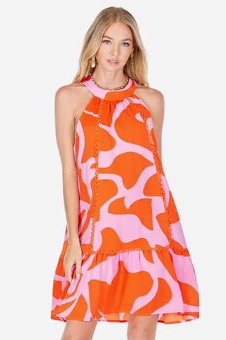 Tie Neck Halter Dress