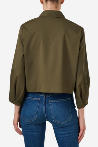 Crop Emmy Shirt Solid Silky Poplin