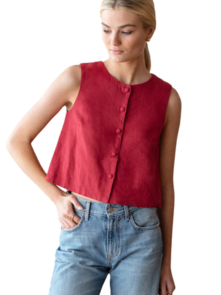 Button Front Wide Hem Top