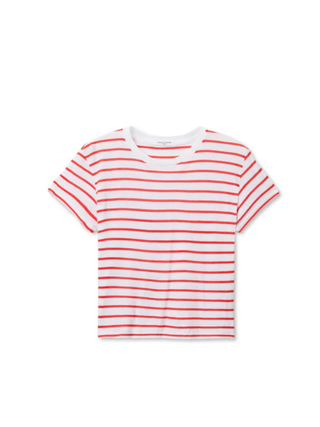 Everett Jersey Stripe Boxy Crewneck Tee