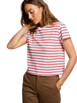 Everett Jersey Stripe Boxy Crewneck Tee
