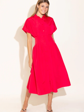 Becca Dress - Poppy Pink