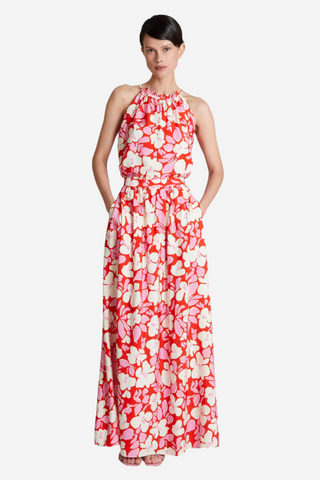 Long Floral Print Skirt