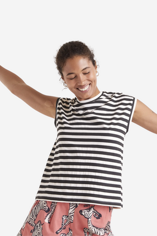 Stripe Sleeveless Tee
