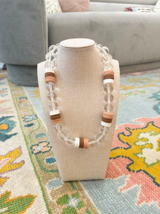 Acrylic Bead Necklace Beige