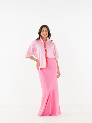 Bonny Top Pink Carnation Stripe