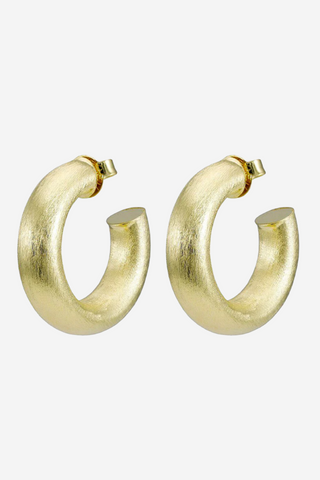 SMALL CHANTAL HOOPS BRUSHED GOLD