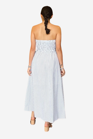 Midnight Stripe Tube Maxi Dress