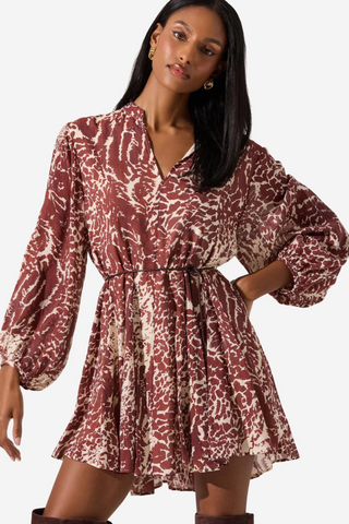 Marisela Belted V-Neck Mini Dress
